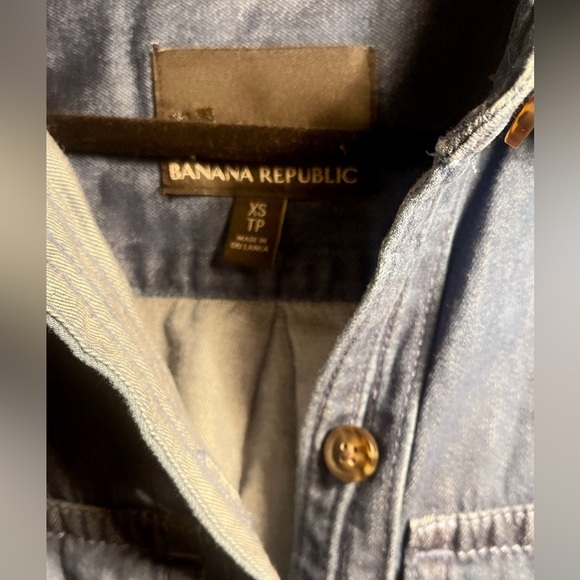 Banana Republic heritage denim long sleeve button down 4 pocket unlined dress XS - Picture 5 of 5